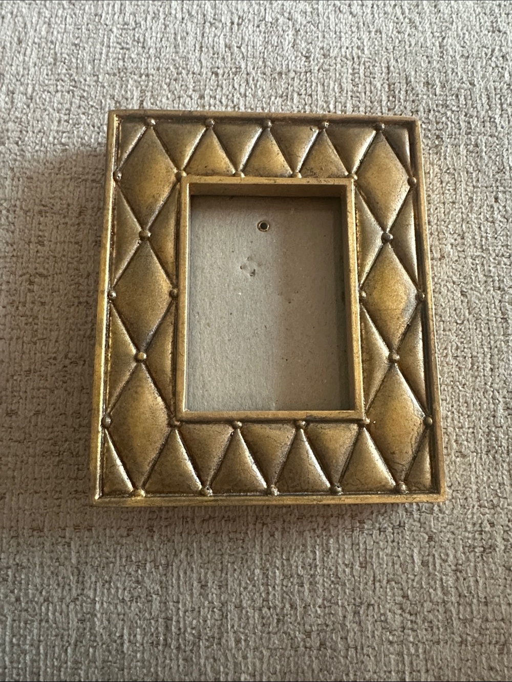 Vintage 1994 Terragrafics Gold Diamond Lattice Picture Frame - 5 x 6 Tabletop